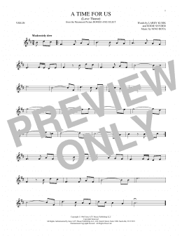 page one of A Time For Us (Love Theme) (Violin Solo)