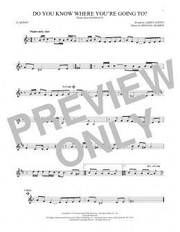 page one of Do You Know Where You're Going To? (Clarinet Solo)