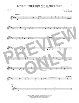 page one of Love Theme From "St. Elmo's Fire" (Violin Solo)