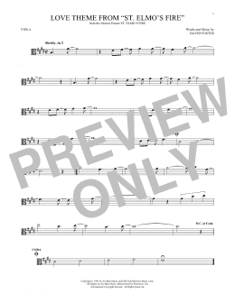 page one of Love Theme From "St. Elmo's Fire" (Viola Solo)