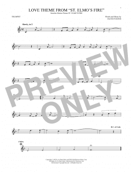 page one of Love Theme From "St. Elmo's Fire" (Trumpet Solo)