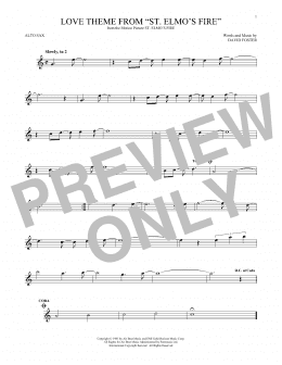 page one of Love Theme From "St. Elmo's Fire" (Alto Sax Solo)