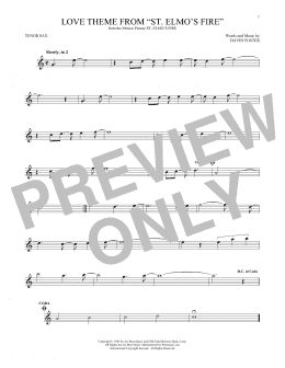 page one of Love Theme From "St. Elmo's Fire" (Tenor Sax Solo)