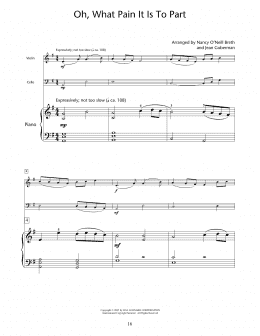 page one of Oh, What Pain It Is To Part (Educational Piano Ensemble)