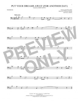 page one of Put Your Dreams Away (For Another Day) (Trombone Solo)