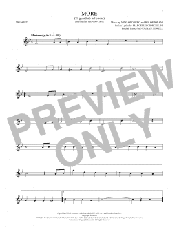 page one of More (Ti Guardero Nel Cuore) (Trumpet Solo)