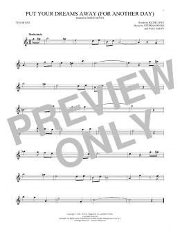 page one of Put Your Dreams Away (For Another Day) (Tenor Sax Solo)