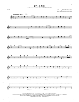 page one of Call Me (Flute Solo)