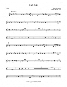 page one of Sailing (Violin Solo)