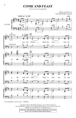 page one of Come And Feast (SAB Choir)