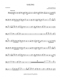 page one of Sailing (Trombone Solo)