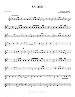 page one of Sailing (Clarinet Solo)