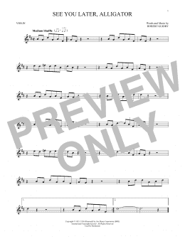 page one of See You Later, Alligator (Violin Solo)