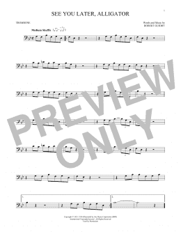 page one of See You Later, Alligator (Trombone Solo)