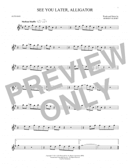 page one of See You Later, Alligator (Alto Sax Solo)