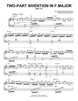 page one of Two-Part Invention In F Major, BWV 779 [Jazz version] (arr. Phillip Keveren) (Piano Solo)