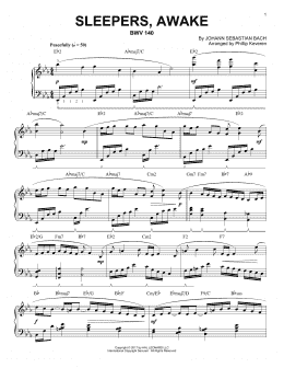 page one of Sleepers, Awake, BWV 140 [Jazz version] (arr. Phillip Keveren) (Piano Solo)