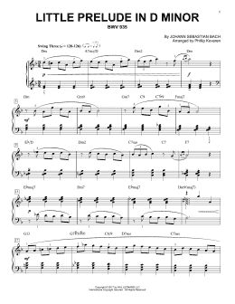 page one of Little Prelude In D Minor, BWV 935 [Jazz version] (arr. Phillip Keveren) (Piano Solo)
