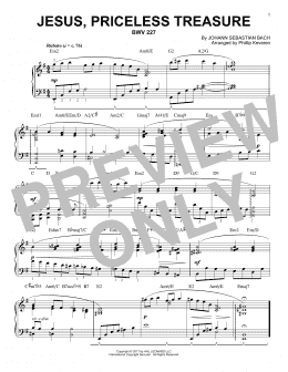 page one of Jesus, Priceless Treasure, BWV 227 [Jazz version] (arr. Phillip Keveren) (Piano Solo)