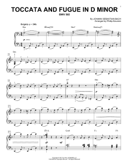 page one of Toccata And Fugue In D Minor, BWV 565  [Jazz version] (arr. Phillip Keveren) (Piano Solo)