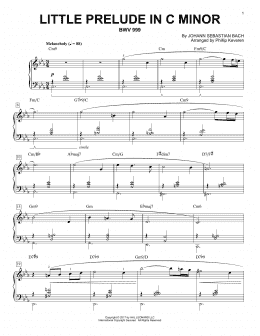page one of Little Prelude in C Minor, BWV 999 [Jazz version] (arr. Phillip Keveren) (Piano Solo)