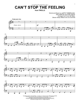 page one of Can't Stop The Feeling (Piano Solo)