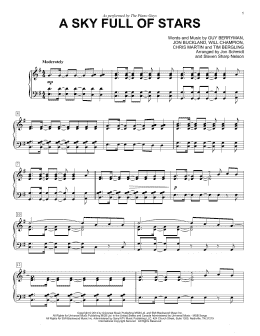 page one of A Sky Full Of Stars (Piano Solo)