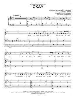 page one of Okay (Piano Solo)