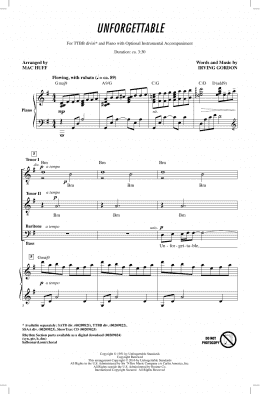 page one of Unforgettable (arr. Mac Huff) (TTBB Choir)