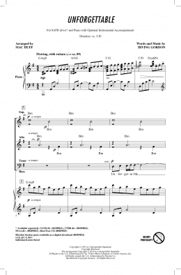 page one of Unforgettable (arr. Mac Huff) (SATB Choir)