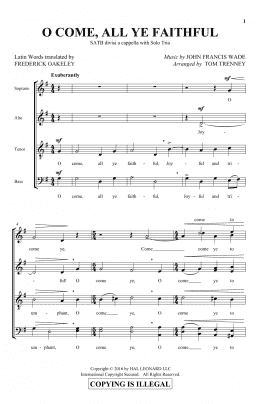 page one of O Come, All Ye Faithful (SATB Choir)