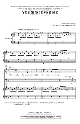 page one of You Sing Over Me (SATB Choir)