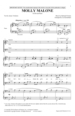 page one of Molly Malone (SATB Choir)