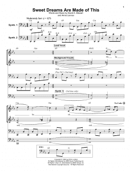 page one of Sweet Dreams (Are Made Of This) (Keyboard Transcription)