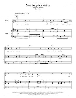 page one of Give Judy My Notice (Keyboard Transcription)