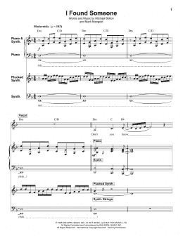 page one of I Found Someone (Keyboard Transcription)