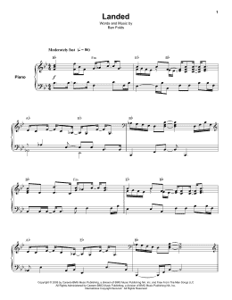 page one of Landed (Keyboard Transcription)