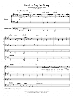 page one of Hard To Say I'm Sorry (Keyboard Transcription)