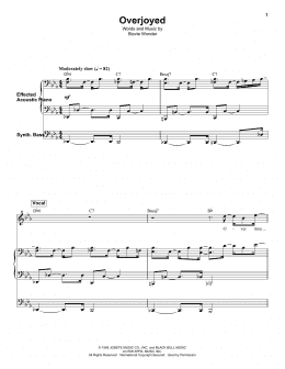 page one of Overjoyed (Keyboard Transcription)