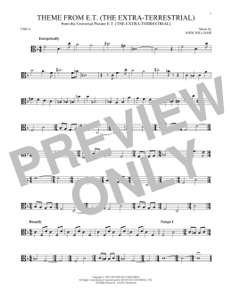 page one of Theme From E.T. (The Extra-Terrestrial) (Viola Solo)