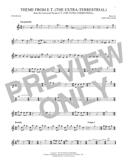 page one of Theme From E.T. (The Extra-Terrestrial) (Tenor Sax Solo)