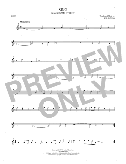 page one of Sing (French Horn Solo)