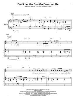 page one of Don't Let The Sun Go Down On Me (Keyboard Transcription)