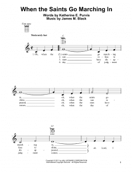 page one of When The Saints Go Marching In (Ukulele)