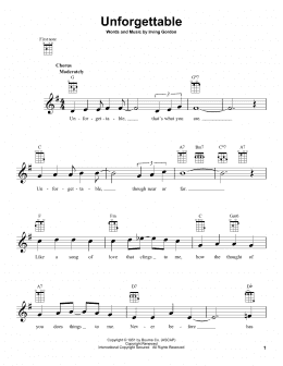 page one of Unforgettable (Ukulele)