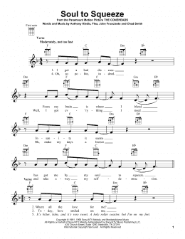 page one of Soul To Squeeze (Ukulele)