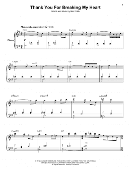 page one of Thank You For Breaking My Heart (Keyboard Transcription)