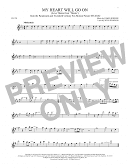 page one of My Heart Will Go On (Love Theme From 'Titanic') (Flute Solo)