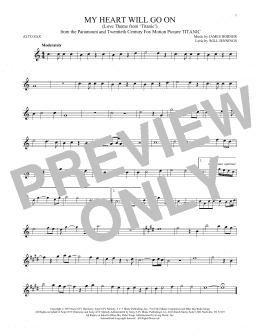 page one of My Heart Will Go On (Love Theme From 'Titanic') (Alto Sax Solo)