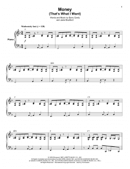 page one of Money (That's What I Want) (Keyboard Transcription)